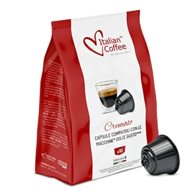 Image of Italian Coffee Capsules Compatible with Nescafe Dolce Gusto Machines, Espresso pods (Cremoso, 64 Pods)