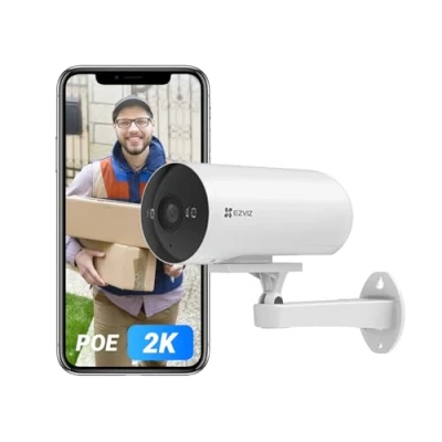 Image of EZVIZ 2K Outdoor Home Security Camera, Smart PoE CCTV System Wi Fi Surveillance, 20M Colour Night Vision, AI Human/Vehicle Detection, IP67, Siren, Waterproof, Alexa &amp; Google Control (H5 POE)