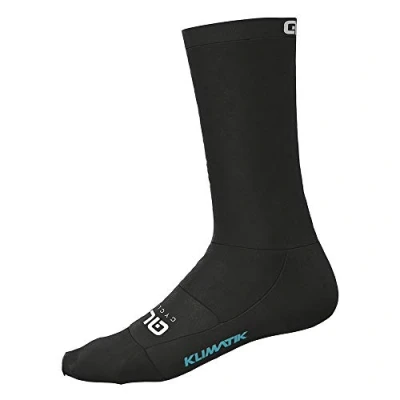 Image of Alé Cycling Unisex Team Klimatik 22cm Winter Socks, Black/White, Large (EU 44 47)