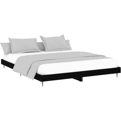 Image of vidaXL Bed Frame without Mattress Black 140x200 cm Engineered Wood