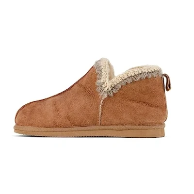 Image of Shepherd Juliet Slippers, Women&#039;s, Size: 6, Antique cognac Leather and textile