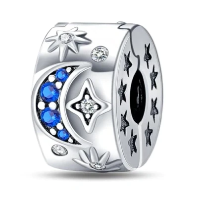 Image of LNQOBU Clip/Stopper Beads Charms for Bracelets &amp; Necklaces 925 Sterling Silver European Snake Chain Jewelry Gift Women