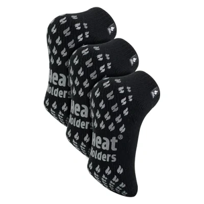 Image of HEAT HOLDERS 3 Pair Multipack Mens Low Cut Ankle Thermal Slipper Socks for Winter (6 11, Black)