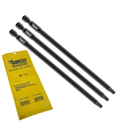 Image of 3 x SabreCut SC177TX20_3 177mm TX20 Compatible with Makita DFR750 DFR750RME BFR750 6844 Autofeed Collated Drywall Screwdriver Gun Bit Single Ended Torx No.20 Heavy Duty