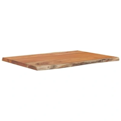 Image of vidaXL Rectangular Acacia Wood Table Top Replacement Live Edge, Solid Wood, 80x60x2.5 cm for Bars, Side Tables, Living Room Furniture