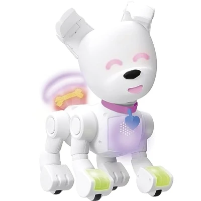Image of Lansay Dog E Interactive Robot for Children from 6 Years Customisable via App Sound and Visual Reactions Like a Real Educational Fun Toy