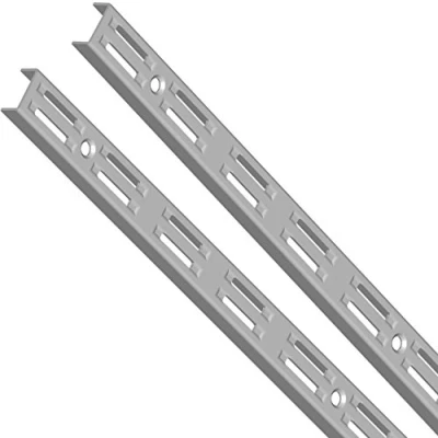 Image of Element System 10001 00005 Rail 2 Rows / Pieces 4 Dimensions 3 Colours/L = 50 cm/White Aluminium/for Shelving Support/Wall Shelf