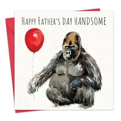 Image of Twizler Funny Father&#039;s Day Card for Dad Handsome Gorilla Happy Fathers from Son or Daughter Daddy Father Humour