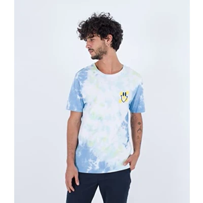 Image of Hurley Men&#039;s Evd Tie Dye Tripy Pnappl S/S T Shirt, Blue Dream, S