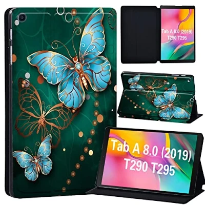 Image of FINDING Case Galaxy Tab A 8.0 2019 T290 T295, Slim Light Cover Stand Hard Shell Folio for inch Tablet Model SM (Wi Fi) T295 (LTE) (metal butterfly)