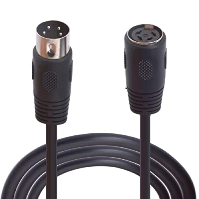 Image of HTGuoji 4 Pin DIN Connector Cable, Male to Female Extension Power Supply Cable for Audio Digital Devices (1 meter)