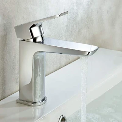 Image of Nes Home Kenson Luxury Modern Bathroom Basin Sink Mono Mixer Single Lever Tap &amp; Waste