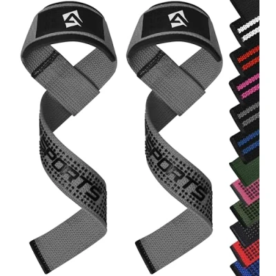 Image of AQF Lifting Straps, Weight Wrist 60CM Heavy Duty Gym Straps with 5MM Neoprene Padded Support, Anti Slip Bar Grip, Ideal for Weightlifting, Deadlifting, Bodybuilding Workouts