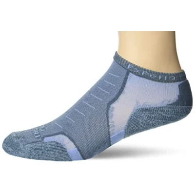 Image of Thorlos Unisex&#039;s Experia Xccu Thin Cushion Running Low Cut Socks, Dark Blue/Grey (1 Pair), Medium