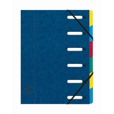 Image of Exacompta Ref 5306E Harmonika Multipart File 24.5 x 32cm in Size, Suitable for A4 Documents, 6 Multi Coloured Tabbed Sections, Premium Pressboard Cover Assorted Colours