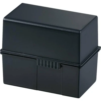 Image of HAN Index Card Box DIN A6 Landscape for 400 Cards with Steel Hinge Black