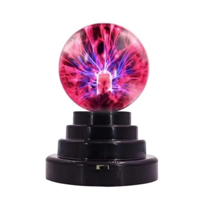 Image of Plasma Ball Lamp Light, Globe Static Touch Sensitive Magic Ball, Creative Night Light Decoration for Office Desk, Bedroom, Boys Girls Party Birthday School 3inch