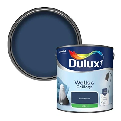 Image of Dulux Walls &amp; Ceilings Silk Emulsion Paint Sapphire Salute 2.5L