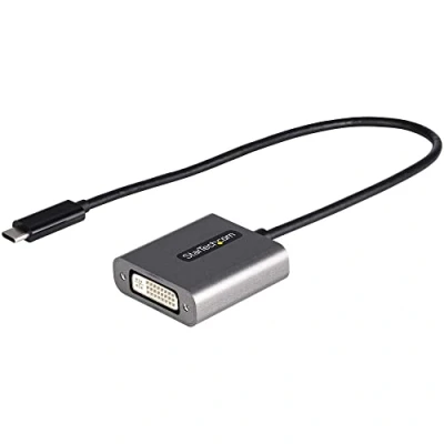 Image of StarTech.com USB C to DVI Adapter 1920x1200 Type D Display/Monitor Video Converter, Dongle, Thunderbolt 3 Compatible, 12&quot; Attached Cable Upgraded Version of CDP2DVI (CDP2DVIEC)