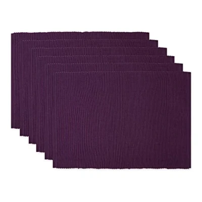 Image of DII Ribbed, Placemat Set, Eggplant 6 Count, CAMZ33242