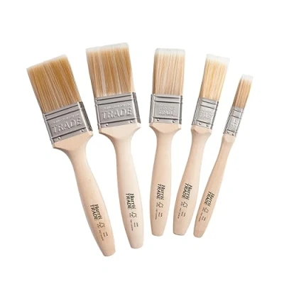 Image of Harris Trade Paint Brush Multi Pack, Pack of 5, 0.5&quot;, 1&quot;, 1.5&quot;, 2&quot;