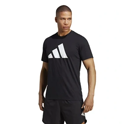 Image of adidas Performance Print Tshirt, Men&#039;s, Size: XS, Black/white