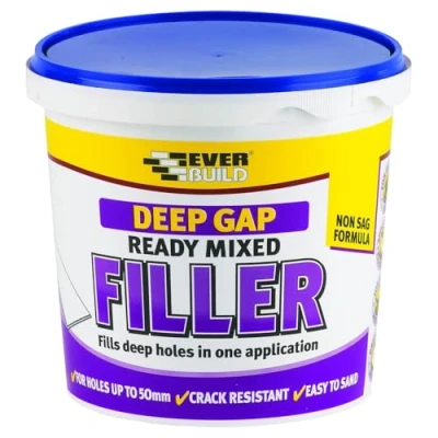 Image of Everbuild Deep Gap Filler Ready Mixed Easy To Use Non Shrink Quick Drying Overpaintable Light Grey 1 Litre