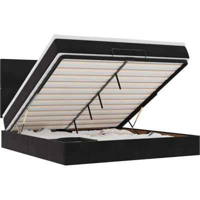 Image of vidaXL Ottoman Bed with Mattresses Black 180x200cm Velvet