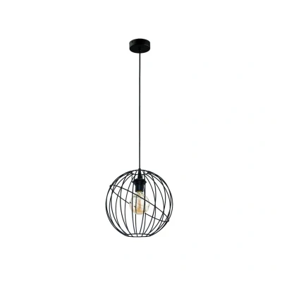 Image of Orbita 32cm Wire Frame Pendant Ceiling Light Black 1xE27