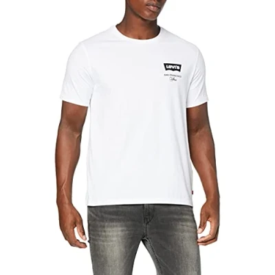Image of Levi&#039;s Men&#039;s Housemark Graphic Tee Left Chest Batwin T Shirt, Batwing White, S UK