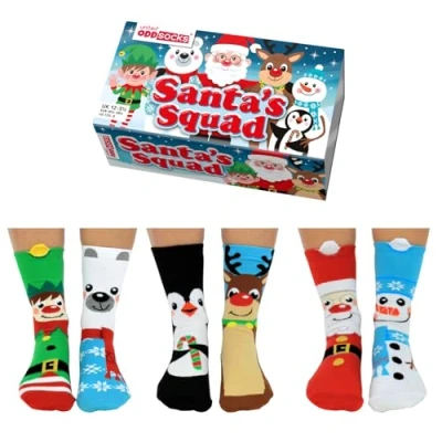 Image of Santa&#039;s Squad United Oddsocks 6 for Kids, Multicoloured, UK 12 5.5 EUR 30.5 38.5