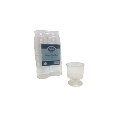 Image of Essential Housewares PL2WINE Pack of 12 Clear 2oz Wine Goblets, Plastic