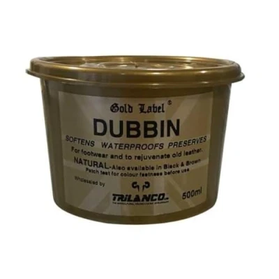 Image of Dubbin (Gold Label) rejuvenate old leather, softens waterproofs and preserves 500ml (Natural)