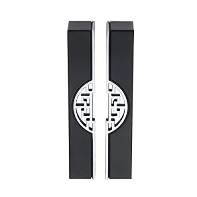 Image of Mgoodoo Outdoor Pull Handles for Doors Black Handle 128mm Outside Internal Shed Door Zinc Alloy Knobs Hole Pitch Pack of 2