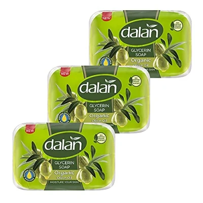 Image of Dalan Glycerin Soap with Organic Olive Oil 100g (Pack of 3)
