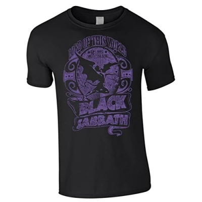 Image of T SHIRT TEE MEN KID BLACK SABBATH HEAVY METAL MUSIC LORD OF THIS WORLD HE&#039;S YOUR CONFESSOR NOW COLOR SIZE S