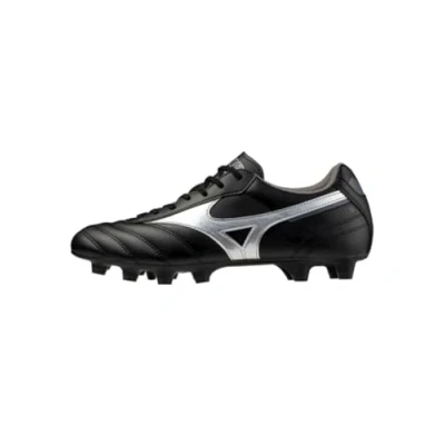 Image of Mizuno Morelia II CLUB Moulded stud football boots, Men&#039;s, Size: 8.5, Black/galaxy silver/dark shadow High quality imitation leather