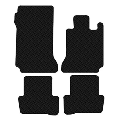 Image of Carsio Car Mats 4pc Set For Mercedes C Class 2007 Onwards Tailored Fit Rubber Floor Mat Complete Accessory Black Custom Fitted Anti Slip Backing, Heavy Duty &amp; Waterproof