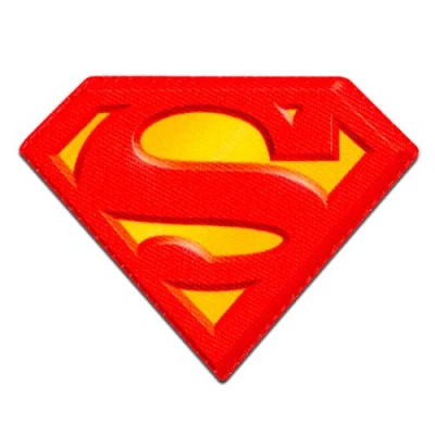 Image of Iron on Patches Superman &#039;Logo&#039; red 8 x 5 cm Application Embroided Patch Badges
