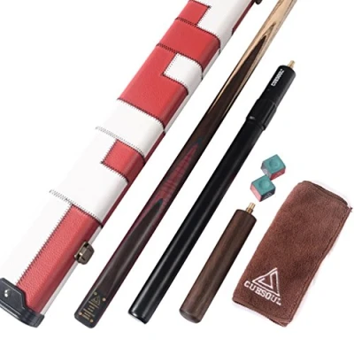 Image of CUESOUL 57 18oz 1 Piece Handmade Snooker Cue with Aluminum Telescope Extension &amp; Case