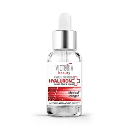 Image of Victoria Beauty Hyaluronic Acid Serum with Niacinamide, Collagen and Matrixyl 3000 Face Moisturiser for Dry, Combination Oily Skin Anti Wrinkle Hydrating Women Men, 20ml