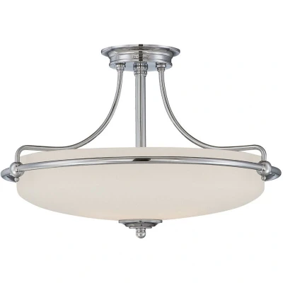 Image of Griffin 4 Light Semi Flush Ceiling Antique Nickel, E27
