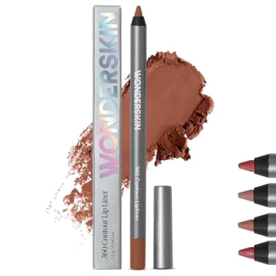 Image of Wonderskin Lip Liner Pencil 360 Contour Lipliner, Long Lasting, Sharpenable, Waterproof and Transfer Proof Brown (Nutmeg)