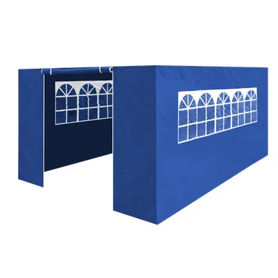 Image of Dellonda Premium Side Walls/Doors/Windows for Gazebo/Marquee Fits 3 x 4.5m Models Blue