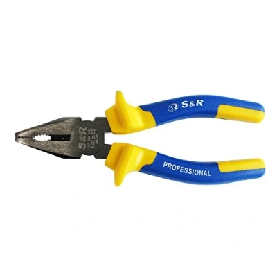 Image of S&amp;R Combination Pliers 180 mm x 39 mm, Cr V, 2 Component Handle, Rubberised