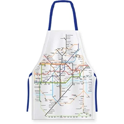 Image of Licensed London Underground Map Apron 100% Cotton 820mm x 680mm (gwc)
