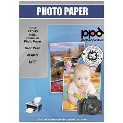 Image of PPD Inkjet 8x10&quot; Satin Photo Paper Super Premium 280g 50 Sheets 95