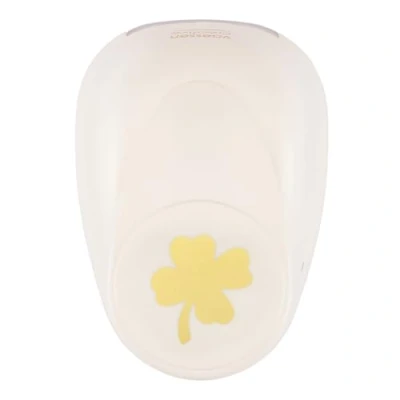 Image of Vaessen Creative Craft Paper Punch Four Leaf Clover 3,6 x 3,3 cm Circle Cutter for Crafting and Card Making, White/Pink