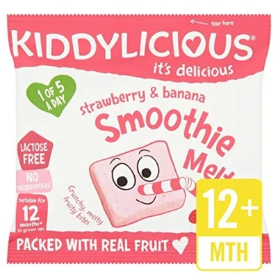 Image of Kiddylicious Strawberry &amp; Banana Smoothie Melts (6g) Pack of 6