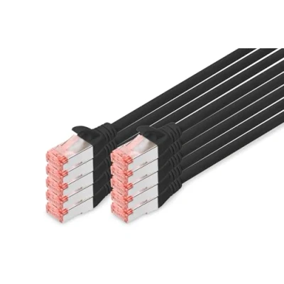Image of DIGITUS CAT 6 S FTP patch cord, Cu, LSZH AWG 27/7, length 3 m, 10 pieces, color black